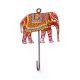 Handpainted Elephant Design Iron Wall Hook with Traditional Indian Art